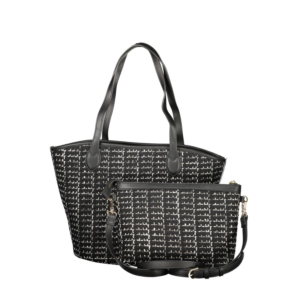 Mario Valentino "Black Polyurethane Women Bucket Bag"