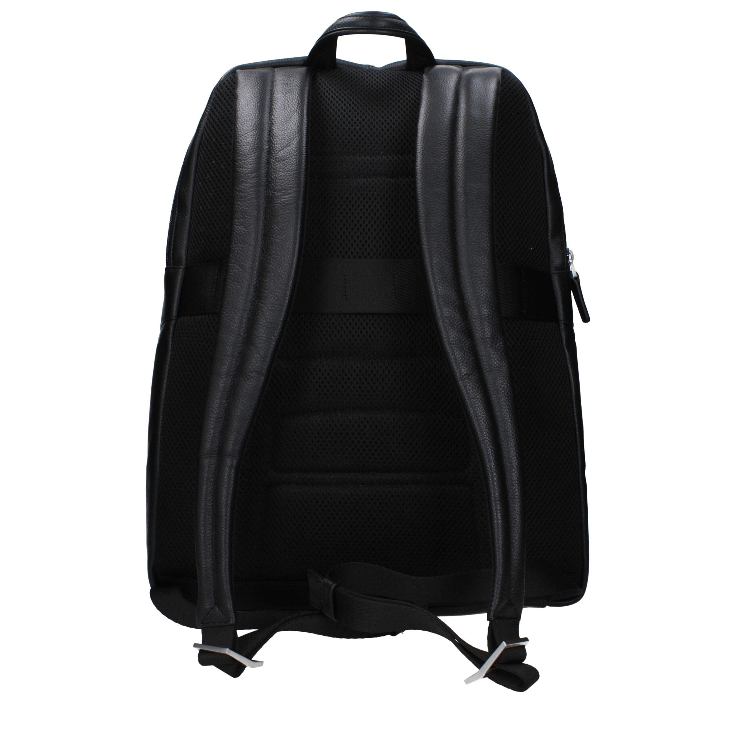 Piquadro Black Leather Backpack
