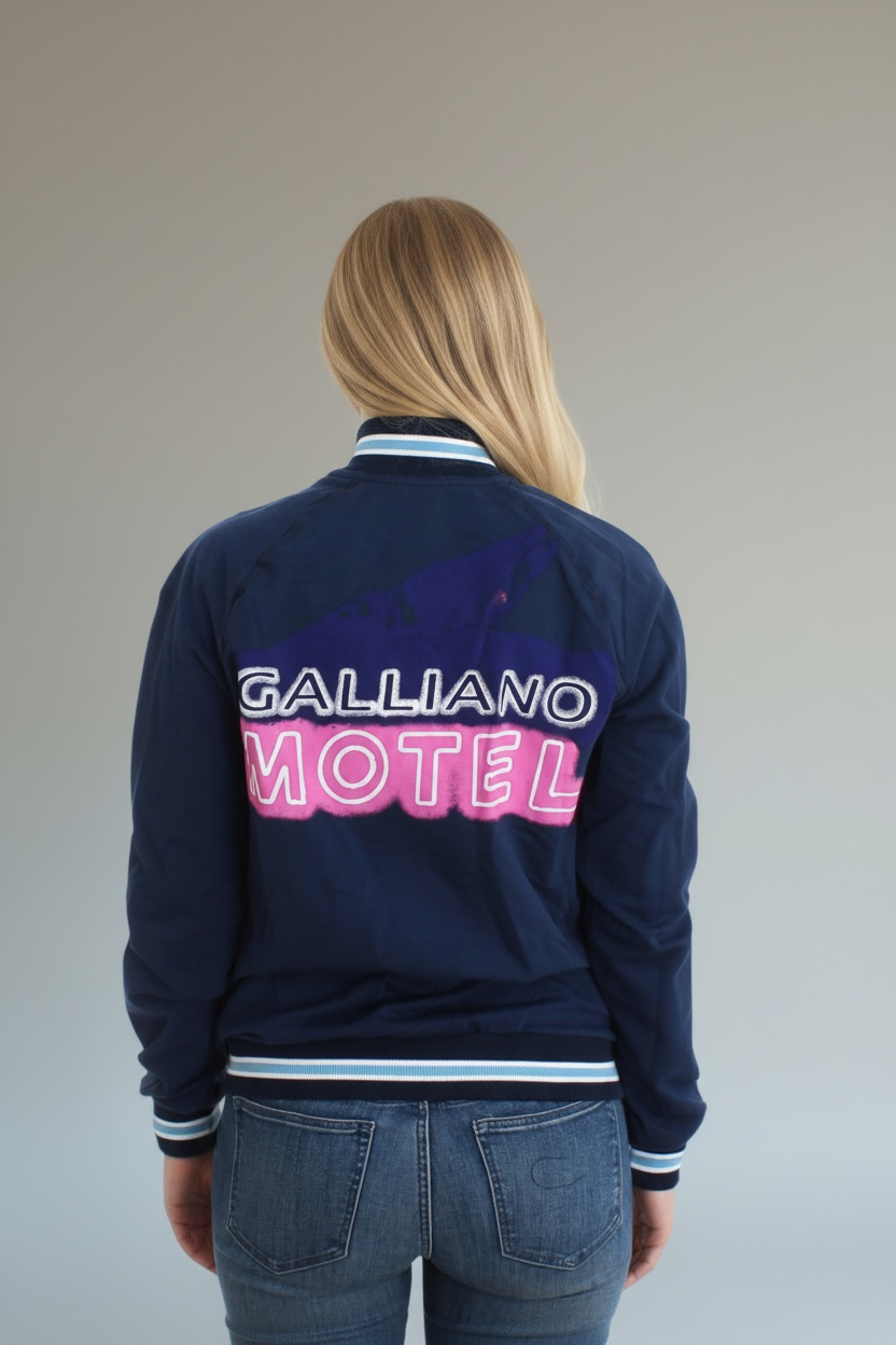 John Galliano Blue zip cotton cardigan