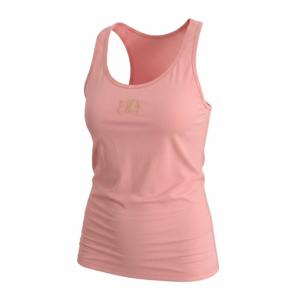 Cavalli Pink cotton tank top