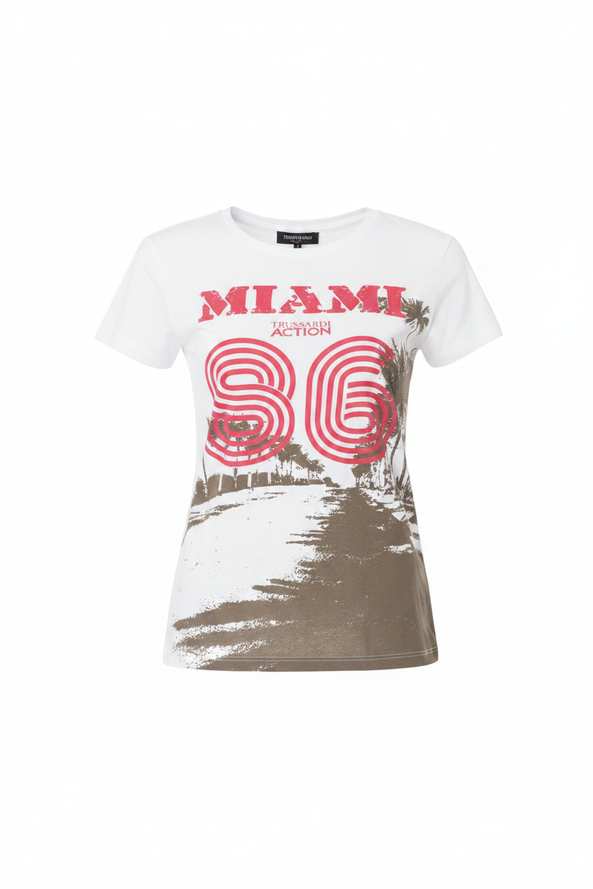 Trussardi Action Weißes Baumwoll-Damen-T-Shirt